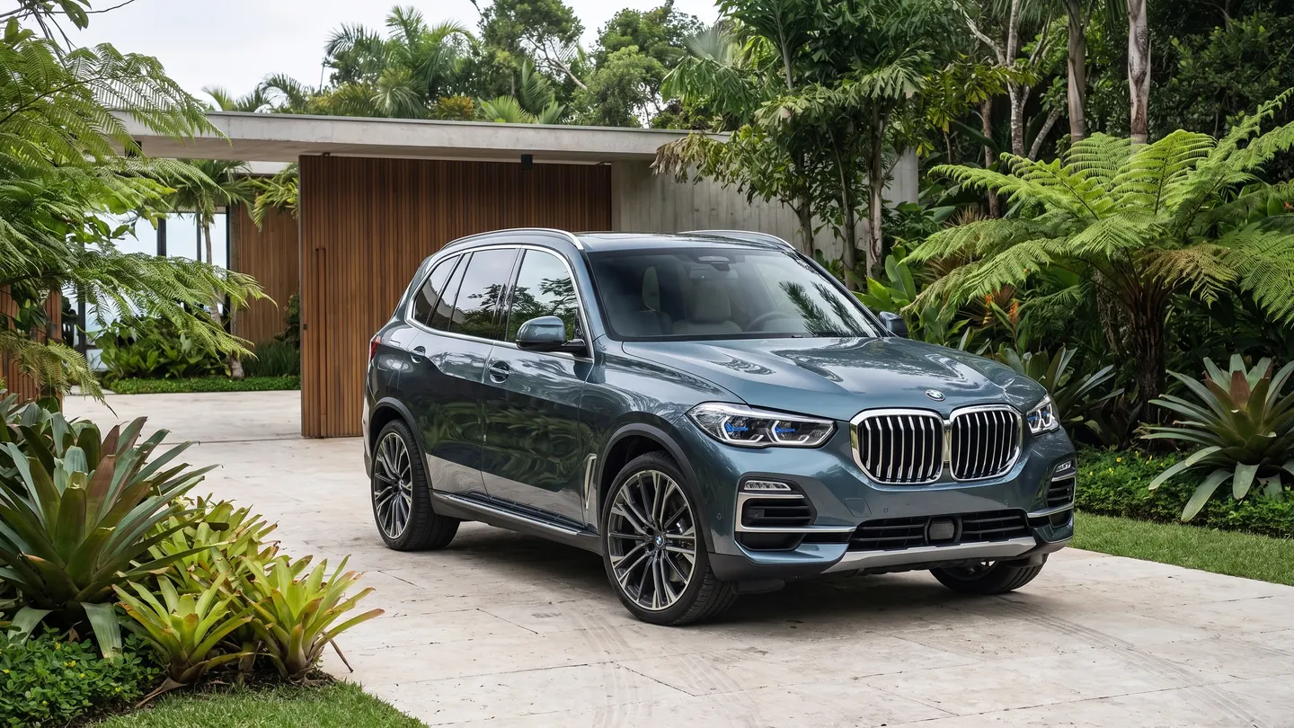 BMW X5 em uma residência contemporânea no litoral